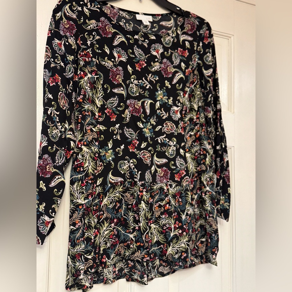 J. Jill Multicolor Floral Print‎ Blouse